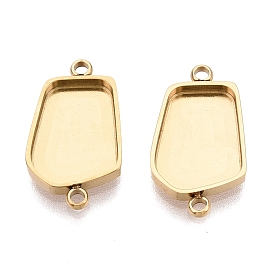 304 Stainless Steel Connector Cabochon Settings, Polygon, Ion Plating(IP)