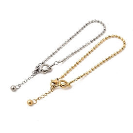 304 браслеты из нержавеющей стали с шариковой цепочкой для женщин, узел