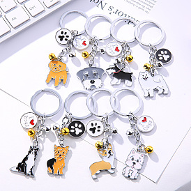 Metal Keychain Pendant Pet Dog Keyring Car Accessory Creative Gift