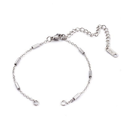 304 Stainless Steel Cable Chains Bracelets Making, with Lobster Claw Clasps and Jump Rings
