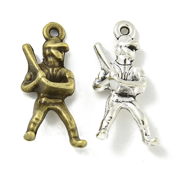 Сплавочные подвески тибетского стиля, без свинца и без кадмия, бейсболист
