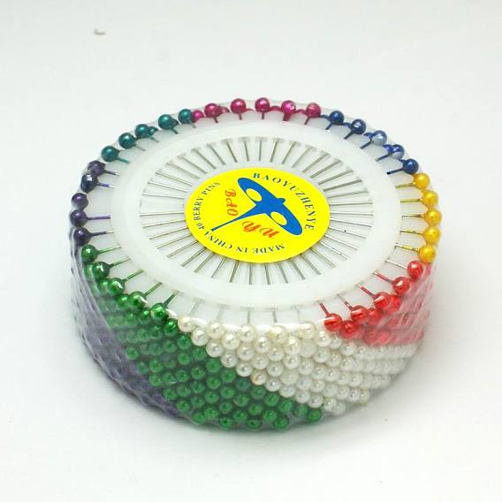 Железа контакты, с круглыми акриловые, булавки для корсажа, 0.5x35 мм