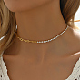 Модные латунные прозрачные кубические циркониевые ожерелья-цепочки, идеально подходит для повседневной носки