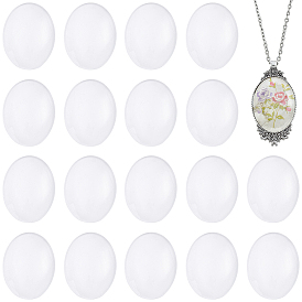 50Pcs Transparent Glass Cabochons, Clear Glass Oval Cabochon for Cameo Photo Pendant Craft Jewelry Making