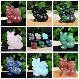 Natural & Synthetic Gemstone Carved Bee Figurines, for Home Desktop Decoration