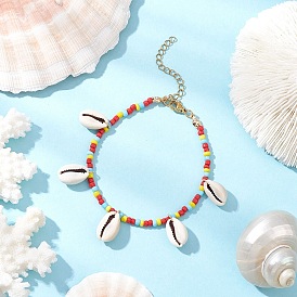 Браслеты из бисера, браслеты с подвесками из натуральной ракушки каури для женщин