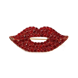 Красная брошь со стразами в виде губ, булавки из сплава для лацканов одежды рюкзака