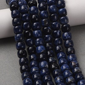 Natural Sodalite Beads Strands, Old Style Barrel Beads