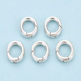 925 пружинные застежки из стерлингового серебра, овальные, с печатью 925