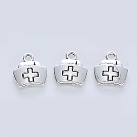 Сплавочные подвески тибетского стиля, подвески парамедиков, без кадмия, без никеля и без свинца, Шлем медсестры