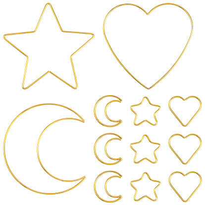 12 шт. 6 стили железное кольцо для плетения сетки/паутинки своими руками с перьями, макраме и вязание узлов, разнообразные