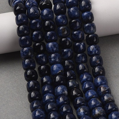Natural Sodalite Beads Strands, Old Style Barrel Beads