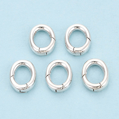 925 пружинные застежки из стерлингового серебра, овальные, с печатью 925