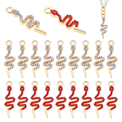 20шт 2 стили подвески со стразами из сплава, змеиные чары