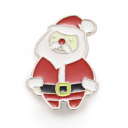 Christmas Santa Claus Enamel Pin, Alloy Badge for Backpack Clothes, Platinum