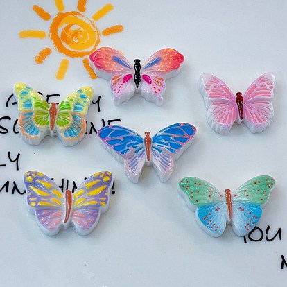 Кабошоны из непрозрачной смоляной эмали, бабочка, градиент цвета