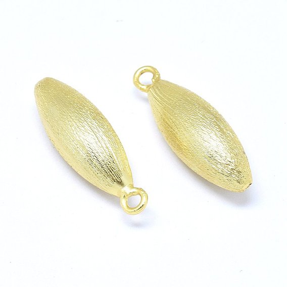 Brass Pendants, Rice, Real 18K Gold Plated