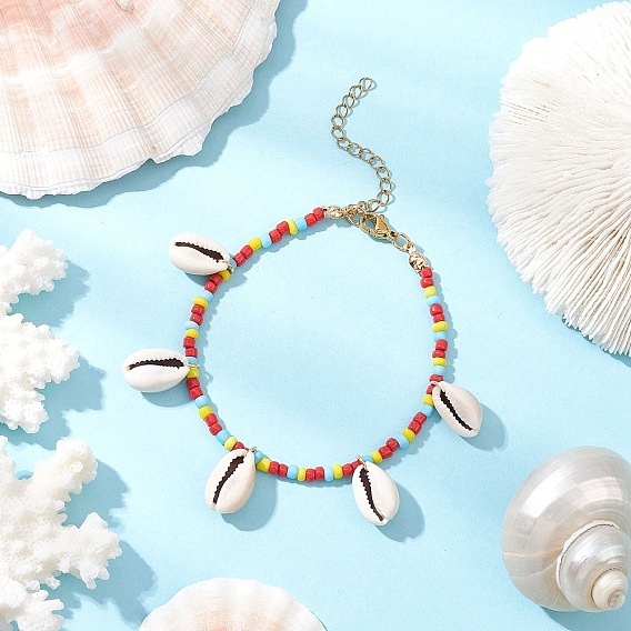 Браслеты из бисера, браслеты с подвесками из натуральной ракушки каури для женщин