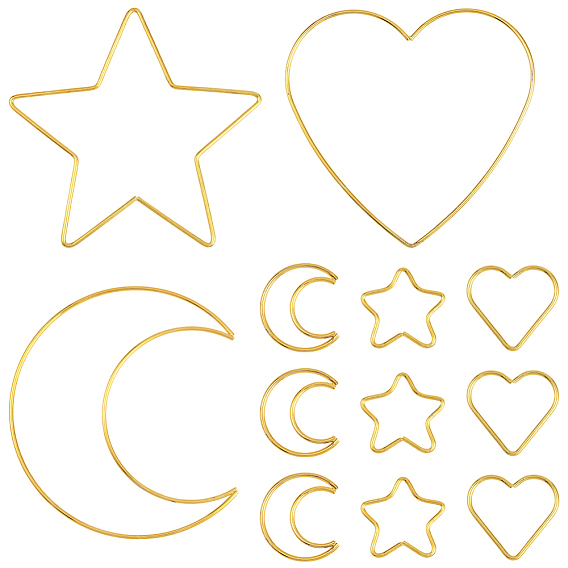 12 шт. 6 стили железное кольцо для плетения сетки/паутинки своими руками с перьями, макраме и вязание узлов, разнообразные