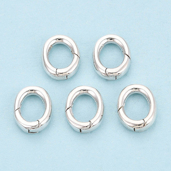 925 пружинные застежки из стерлингового серебра, овальные, с печатью 925