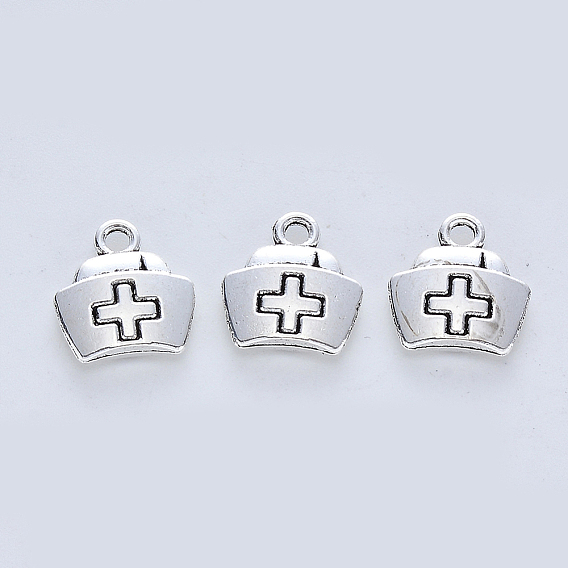 Сплавочные подвески тибетского стиля, подвески парамедиков, без кадмия, без никеля и без свинца, Шлем медсестры