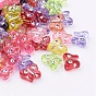 Transparent Acrylic Beads, Metal Enlaced,  Butterfly