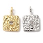 Подвески из латуни с покрытием из прозрачного кубического циркония, долговечный, без свинца и без кадмия, квадратный