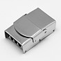 Rectangle 201 Stainless Steel Watch Band Clasps, 25x17x9mm, Hole: 5x14mm