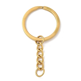 304 брелоки из нержавеющей стали сплит, ионное покрытие (ip), с бордюрами