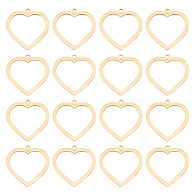 30 шт. 201 подвески из нержавеющей стали, сердце