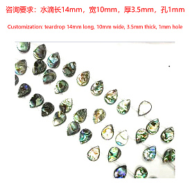 Natural Paua Shell Beads Strands, Teardrop