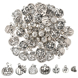 70 шт 7 подвески из сплава в тибетском стиле, тыква, Хэллоуин тема