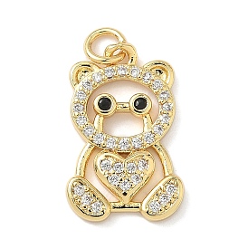 Латунные микро проложить кубического циркония подвески, медведь, с целью перехода в кольце, без свинца и без кадмия, долговечный, реальный 18 k позолоченный, стойки покрытие