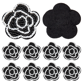 10 шт. аксессуары для украшения цветочной ткани, швейные украшения, со стеклянными бисеринами