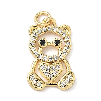 Латунные микро проложить кубического циркония подвески, медведь, с целью перехода в кольце, без свинца и без кадмия, долговечный, реальный 18 k позолоченный, стойки покрытие