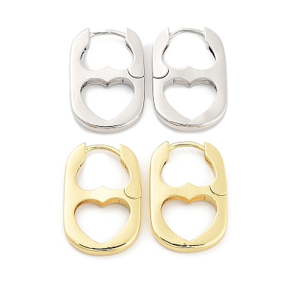 Серьги-кольца из латуни с сердечком для женщин, долговечный, без свинца и без кадмия