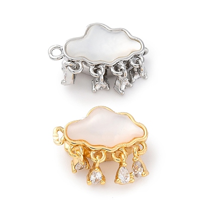 Латунные застежки из прозрачного кубического циркония с микропаве, без кадмия, без никеля и без свинца, с оболочкой и эпоксидной смолой, облако