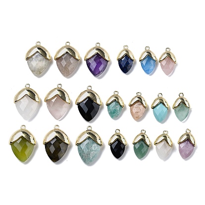 Природных драгоценных камней подвески, с золотой латуни нахождения, подвески в форме клубники, граненыеклубничные чары, граненые