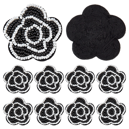 10 шт. аксессуары для украшения цветочной ткани, швейные украшения, со стеклянными бисеринами