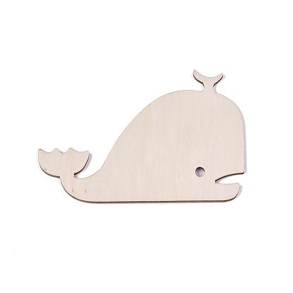 Recortes de madera sin terminar con forma de ballena, formas de madera cortadas con láser, para adorno de decoración del hogar, proyecto de arte de artesanía de bricolaje