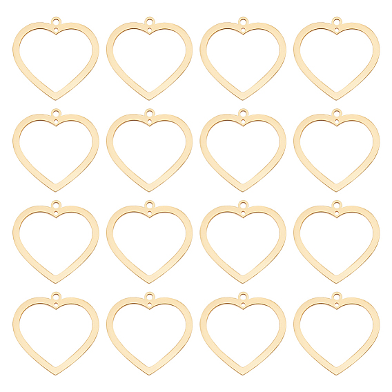 30 шт. 201 подвески из нержавеющей стали, сердце