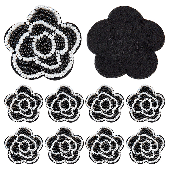 10 шт. аксессуары для украшения цветочной ткани, швейные украшения, со стеклянными бисеринами