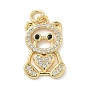 Латунные микро проложить кубического циркония подвески, медведь, с целью перехода в кольце, без свинца и без кадмия, долговечный, реальный 18 k позолоченный, стойки покрытие