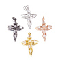 Латунные микро проложить кубического циркония подвески, крестик