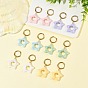 Acrylic & 202 Stainless Steel Stud Earrings, 316 Surgical Stainless Steel Hoop Earrings, Star, Golden