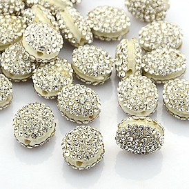 Бусины со стразами из смолы, класс А, овальные, 15x13x8.5 мм, отверстие : 2 мм