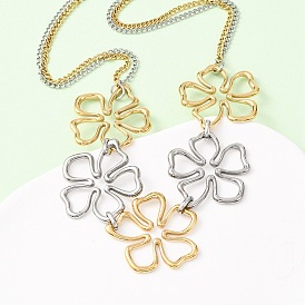 304 двухцветные ожерелья-нагрудники из нержавеющей стали для женщин, без свинца, без кадмии и без никеля