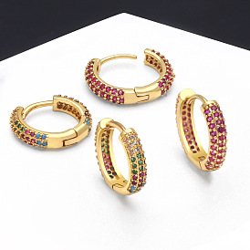 Colorful Zirconia Earrings, Fashionable and Versatile Ear Jewelry