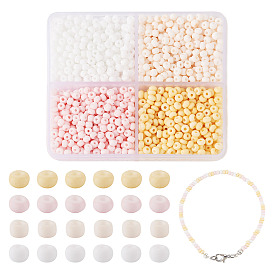2132 pièces 4 couleurs 8/0 perles de verre opaques, trou rond, dépoli couleurs, ronde