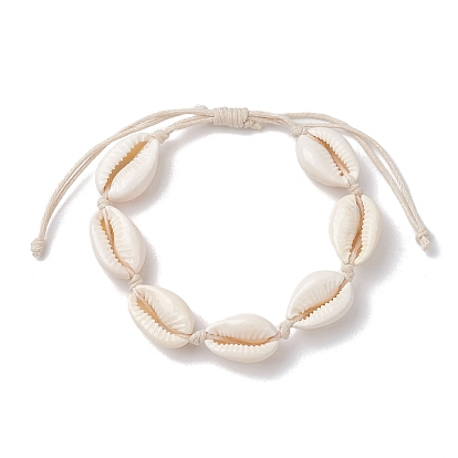Natural Cowrie Shell Braided Bead Bracelets